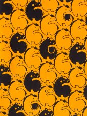 画像1: 【数量限定、12月7日20時〜販売開始】喜多屋商店の手ぬぐい うまづくし 山吹 (1)