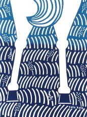 画像2: 【12月7日20時〜販売開始】kata kataの2026年干支「午」手ぬぐい　ふりむきうま 青 (2)