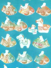 画像1: 【数量限定、12月25日20時〜販売開始】Sarasa-textileの2026年干支「午」手ぬぐい　午 青【お一人様一点限り】 (1)