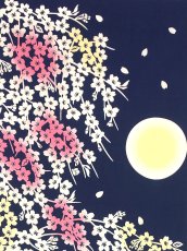 画像1: 和布華の手ぬぐい　夜桜 (1)