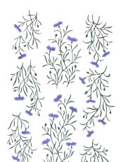 画像1: あひろ屋の手ぬぐい　矢車菊 紫色×深緑色 (1)