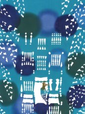 画像1: 【※3月1日20時〜販売開始予定、3月の期間限定】木下恵の手ぬぐい　家具屋のキツツキさん そらいろ（初登場） (1)