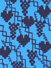 画像1: 【※3月1日20時〜販売開始予定、3月の期間限定】木下恵の手ぬぐい　ぶどう棚 青（新色、初登場） (1)