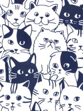 画像1: 和布華の手ぬぐい　ねこだらけ (1)