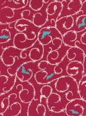 画像1: 【4月の限定販売、3月29日20時〜販売開始】紺屋乃加藤の手ぬぐい　有刺鉄線唐草 エンジ（初登場） (1)