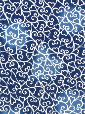 画像1: 【4月の限定販売、3月29日20時〜販売開始】紺屋乃加藤の手ぬぐい　ハート唐草 紺（初登場） (1)