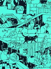 画像2: 梨園染の手ぬぐい　路地裏ねこ (2)