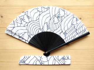 染の安坊の手ぬぐい扇子 大海千鳥 - 手ぬぐい専門店 こっさ。