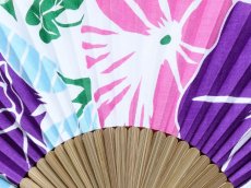 画像2: 染の安坊の手ぬぐい扇子　朝顔花ざかり (2)