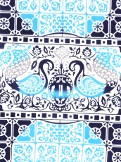 画像1: JIKAN STYLEの手ぬぐい　孔雀の宙（アラベスクタイルシリーズ） (1)