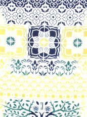 画像2: JIKAN STYLEの手ぬぐい　樹木の巡り（アラベスクタイルシリーズ） (2)