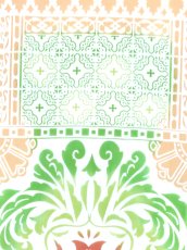 画像2: JIKAN STYLEの手ぬぐい　花鳥の舞（アラベスクタイルシリーズ） (2)