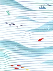 画像1: JIKAN STYLEの手ぬぐい　波縞（ここかしこシリーズ） (1)