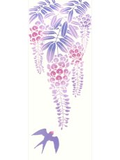 画像3: 和布華の手ぬぐい　藤とツバメ (3)