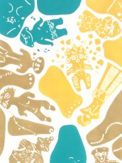 画像1: 【新作、5日20時〜販売開始】とことわの手ぬぐい　縄文女子会 黄色 (1)