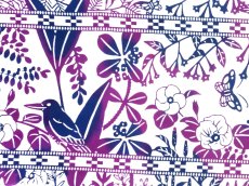 画像1: 【5月の期間限定、5日20時〜販売開始】とことわの手ぬぐい　ミンサー紅型風 紫 (1)