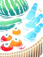 画像1: JIKAN STYLE（旧 気音間）の手ぬぐい　涼味木桶 (1)