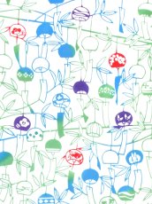 画像1: 梨園染の手ぬぐい　笹に風鈴 (1)