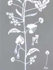 画像2: 【七月の限定販売】キレニエの手ぬぐい　花のみち 灰色 (2)