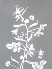 画像1: 【七月の限定販売】キレニエの手ぬぐい　花のみち 灰色 (1)