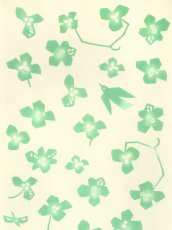 画像1: 【七月の限定販売】キレニエの手ぬぐい　富貴草の四季 薄緑 (1)