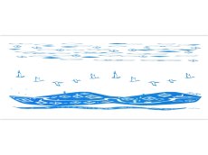 画像3: 【七月の限定販売】キレニエの手ぬぐい　空飛ぶ鶴 青 (3)