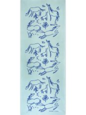 画像2: 【七月の限定販売】キレニエの手ぬぐい　馬といる風景 青 (2)