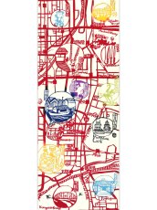 画像3: 【8月の期間限定、11日20時〜販売開始】ギャラリーKACCOの手ぬぐい　伏見水地図 赤 (3)