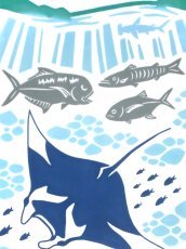 画像2: 【8月の期間限定、11日20時〜販売開始】やえやまてぬぐいの手ぬぐい　八重山のいきもの 海 (2)