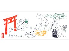 画像3: 【8月の期間限定、11日20時〜販売開始】ギャラリーKACCOの手ぬぐい　狐戯画 (3)