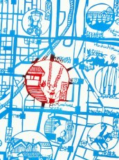 画像1: 【8月の期間限定、11日20時〜販売開始】ギャラリーKACCOの手ぬぐい　伏見水地図 水色 (1)