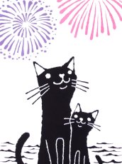 画像1: 【8月の期間限定】こころ粋の手ぬぐい　せとうち夏祭り 青紫 (1)