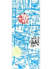 画像3: 【8月の期間限定、11日20時〜販売開始】ギャラリーKACCOの手ぬぐい　伏見水地図 水色 (3)