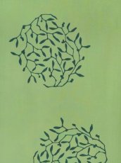画像1: あひろ屋の手ぬぐい　宿木 草色 (1)
