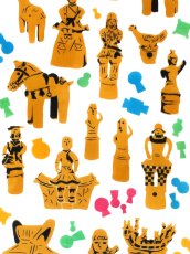 画像1: 【9月の期間限定、10日20時〜販売開始】えぼし SENSHOKU CREATORの手ぬぐい　古墳とハニワ2 (1)