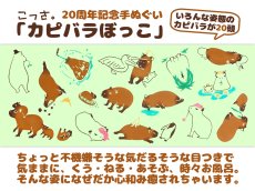 画像4: 【20周年記念、9月27日20時〜販売開始】オリジナル手ぬぐい　カピバラぼっこ (4)