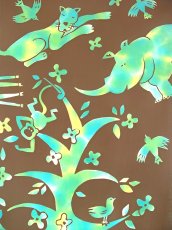 画像1: 岩川旗店の手ぬぐい　憩う動物たち (1)