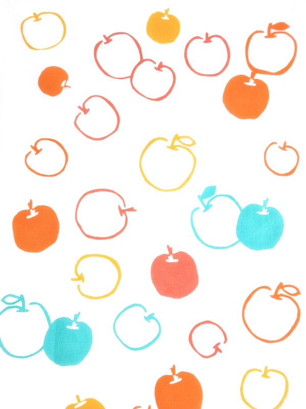 画像1: 手ぬぐい　カラフルリンゴ (1)